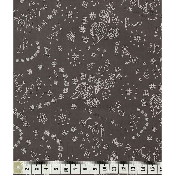 TISSU FROU-FROU A BICYCLETTE TAUPE 2903-0-501 image