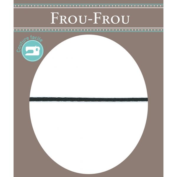 Frou-Frou Cordon Queue de souris 2mm Uni Noir 4001-0-1 image
