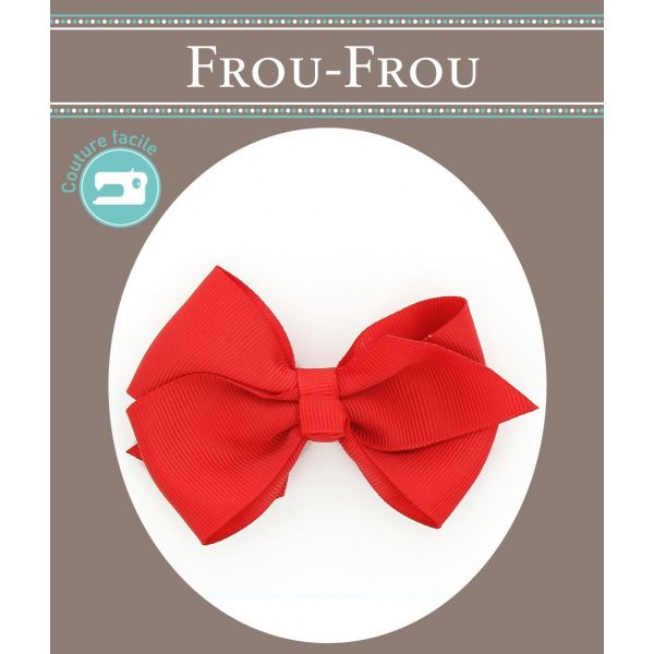 Noeud Barrette Frou-Frou Uni Rouge vif 4026-0-5 image