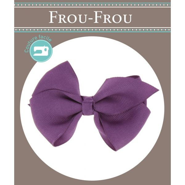 Nœud Barrette Uni Violet foncé 4026-0-7 image