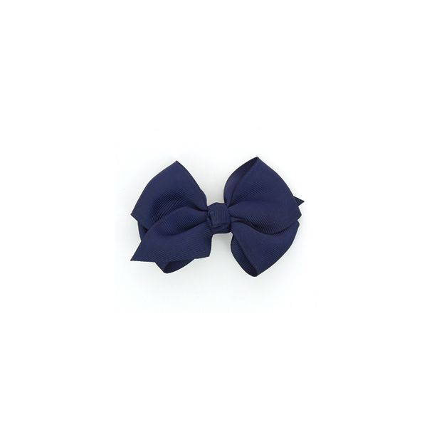 Noeud Barrette Frou-Frou Uni Bleu foncé 4026-0-8 petite image