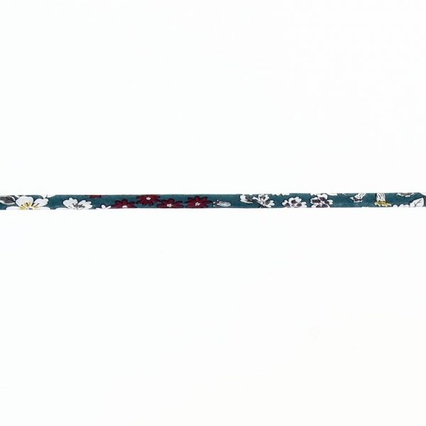Frou-Frou Cordon Spaghetti Tissu Fleuri 7mm Turquoise foncé 4051-9-24 image