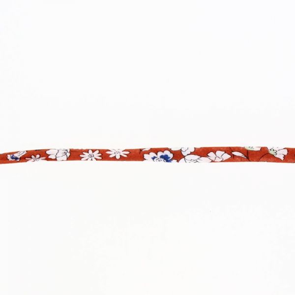 Frou-Frou Cordon Spaghetti Tissu Fleuri 7mm Orange foncé 4051-9-25 image
