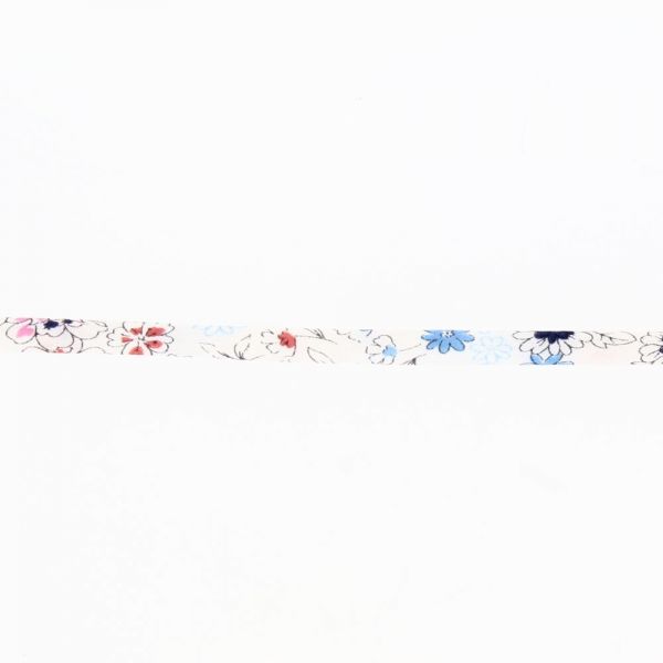 Frou-Frou Cordon Spaghetti Tissu Fleuri 7mm Blanc cassé 4051-9-26 image