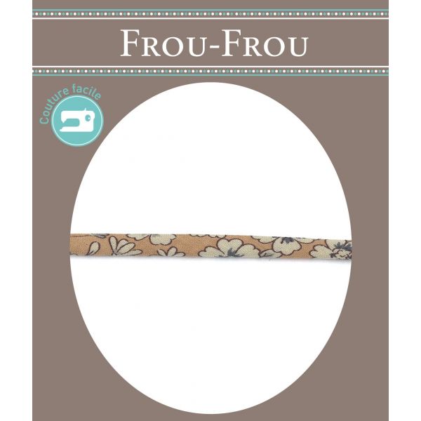 Frou-Frou Cordon Spaghetti Tissu Fleuri 7mm Saumon 4051-9-4 image
