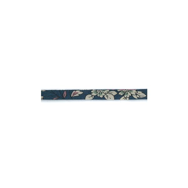 Frou-Frou Cordon Spaghetti Tissu Fleuri 7mm Bleu marine 4051-9-7 petite image