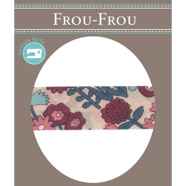 Biais Les OIseaux Fleuris 20mm Frou-Frou Saumon 4053-20-209 image