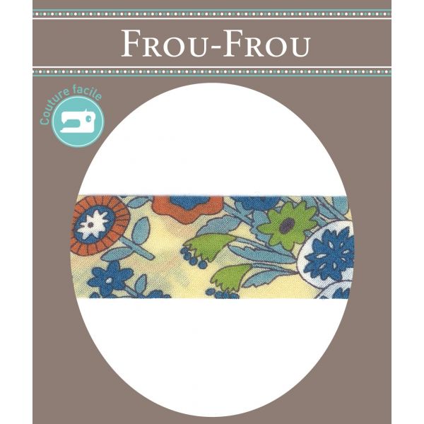 Biais Les OIseaux Fleuris 20mm Frou-Frou Blanc cassé 4053-20-215 image