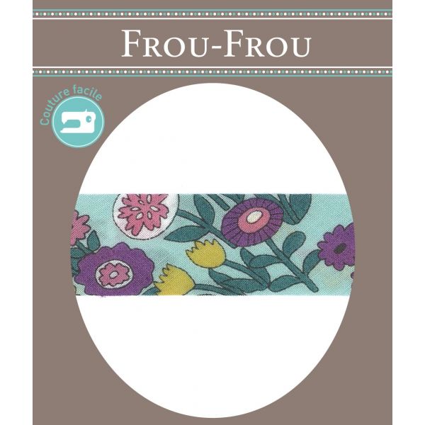 Biais Les OIseaux Fleuris 20mm Frou-Frou Vert menthe 4053-20-221 image