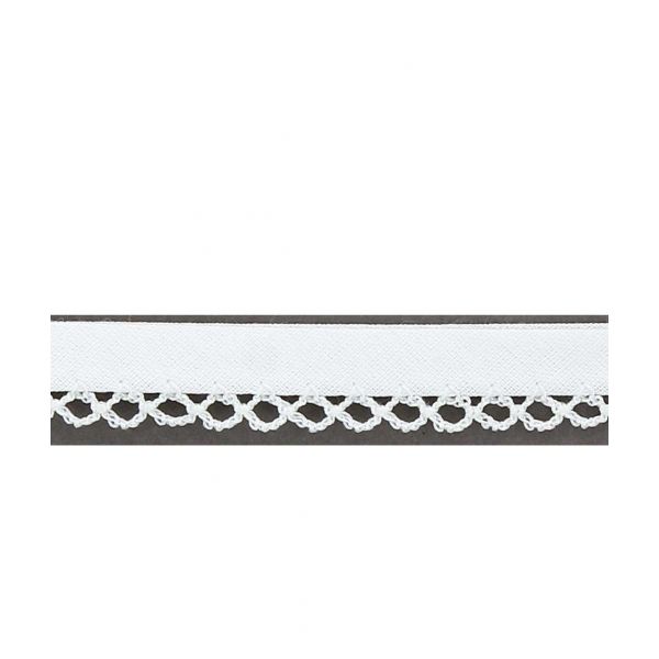 Biais Festonné Coton Uni 12mm Frou-Frou Blanc 4077-12-2 petite image
