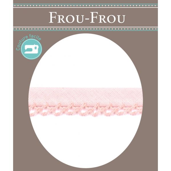 Biais Festonné Coton Uni 12mm Frou-Frou Rose clair 4077-12-31 image