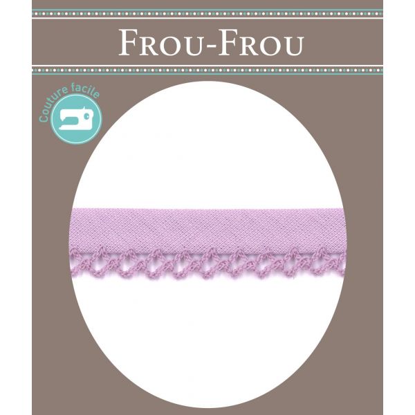 Biais Festonné Coton Uni 12mm Frou-Frou Parme 4077-12-368 image