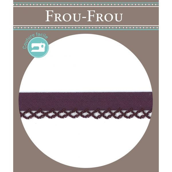 Biais Festonné Coton Uni 12mm Frou-Frou Violet foncé 4077-12-69 image