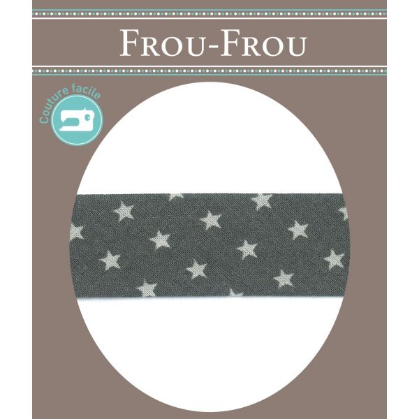Biais Frou-Frou 20mmtissu ETOILES Myrtille 4090-20-104 image