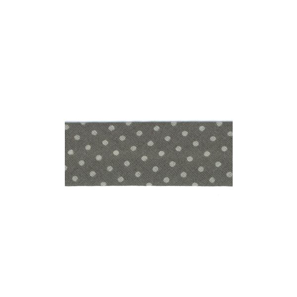 Biais Frou-Frou 20mmtissu Pois Taupe 4090-20-201 petite image