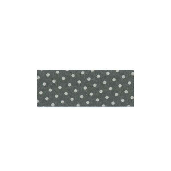 Biais Frou-Frou 20mmtissu Pois Gris foncé 4090-20-202 petite image