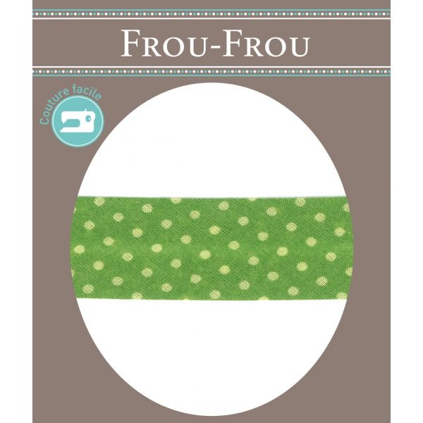 Biais Frou-Frou 20mmtissu Pois Vert pomme 4090-20-212 image