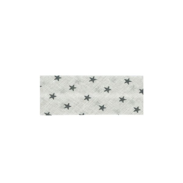 Biais Frou-Frou 20mmtissu ETOILES Gris clair 4090-20-302 petite image