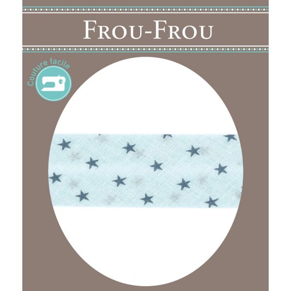 Biais Frou-Frou 20mmtissu Etoiles Bleu layette 4090-20-303 image