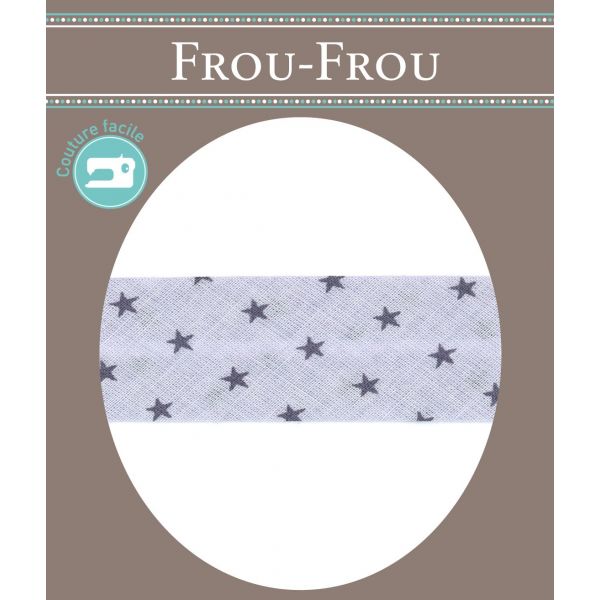 Biais Frou-Frou 20mmtissu Etoiles Lilas 4090-20-304 image