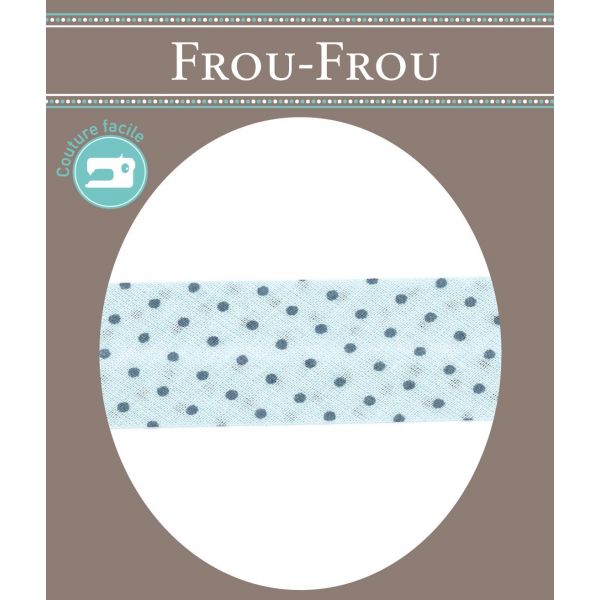 Biais Frou-Frou 20mmtissu Pois Bleu layette 4090-20-403 image