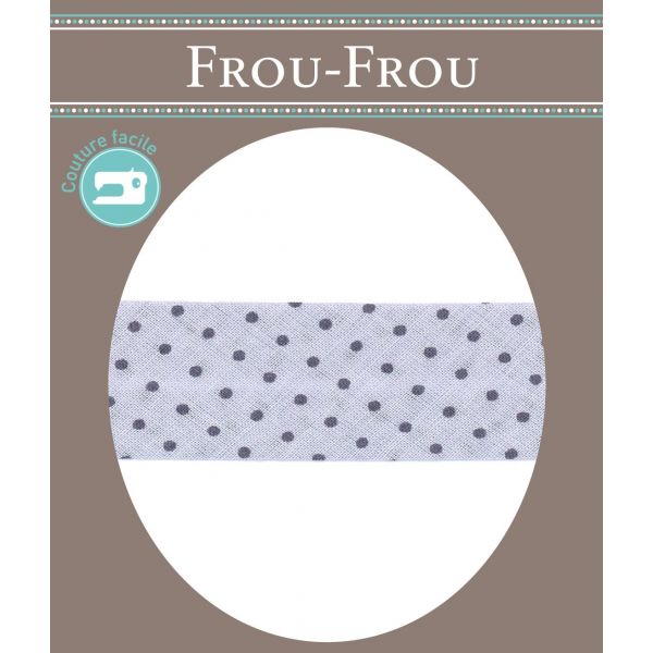 Biais Frou-Frou 20mmtissu Pois Lilas 4090-20-404 image
