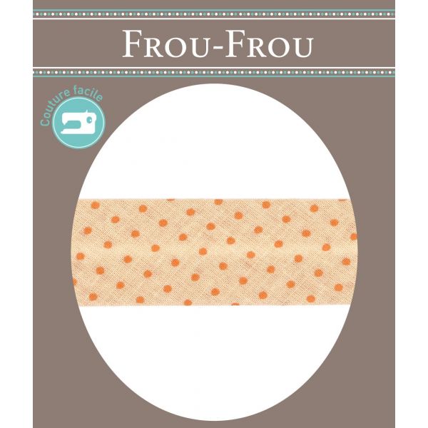 Biais Frou-Frou 20mmtissu Pois Saumon 4090-20-409 image
