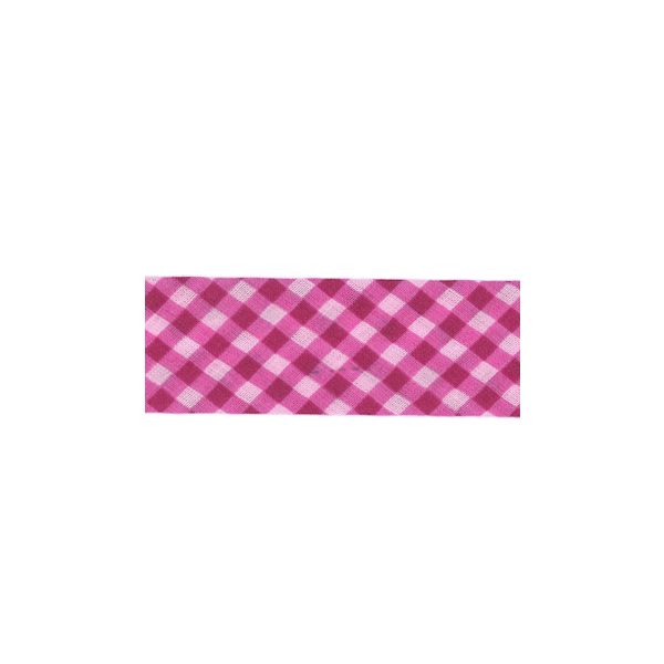 Biais Frou-Frou 20mmtissu Vichy Rose Camélia 4090-20-507 petite image