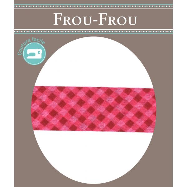 Biais Frou-Frou 20mmtissu Vichy Rouge 4090-20-508 image