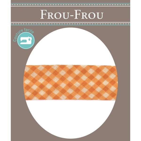 Biais Frou-Frou 20mmtissu Vichy Orange 4090-20-509 image