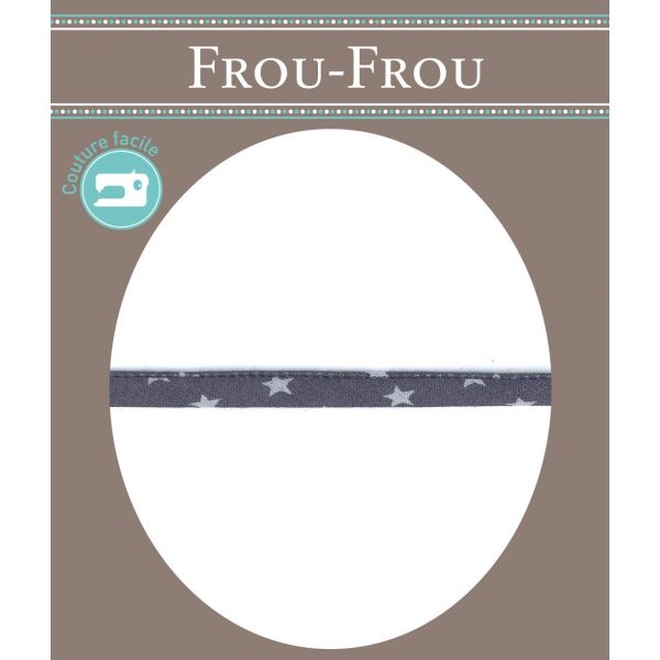 Frou-Frou Cordon Spaghetti 7mm ETOILES Myrtille 4091-7-104 image