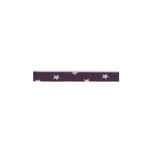 Frou-Frou Cordon Spaghetti 7mm tissu Etoiles Violet foncé 4091-7-106 petite image