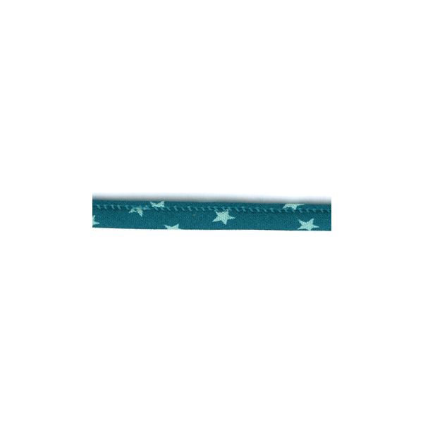 Frou-Frou Cordon Spaghetti 7mm tissu Etoiles Turquoise foncé 4091-7-111 petite image