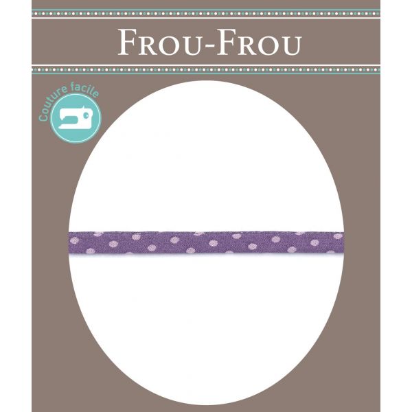 Frou-Frou Cordon Spaghetti 7mm tissu Pois Violet clair 4091-7-205 image