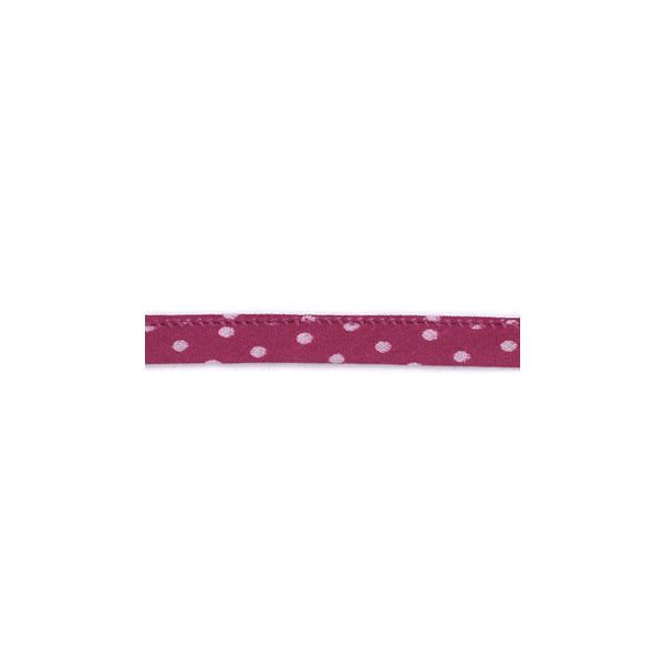 Frou-Frou Cordon Spaghetti 7mm tissu Pois Rose Camélia 4091-7-207 petite image