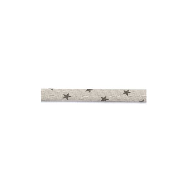 Frou-Frou Cordon Spaghetti 7mm tissu Etoiles Beige clair 4091-7-301 petite image