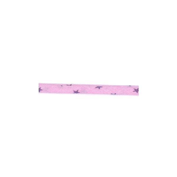Frou-Frou Cordon Spaghetti 7mm tissu Etoiles Rose 4091-7-305 petite image