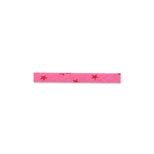 Frou-Frou Cordon Spaghetti 7mm tissu Etoiles Fushia 4091-7-308 petite image