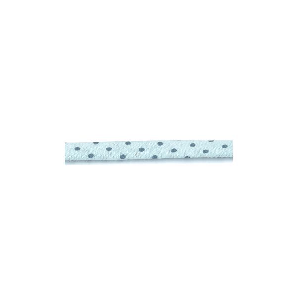 Frou-Frou Cordon Spaghetti 7mm tissu Pois Bleu layette 4091-7-403 petite image