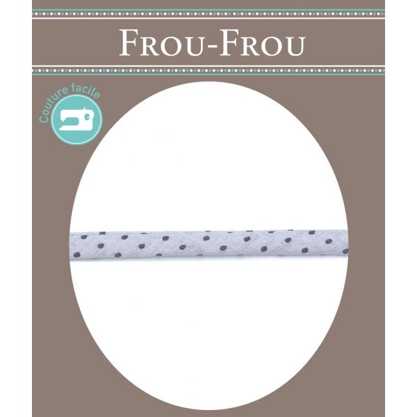 Frou-Frou Cordon Spaghetti 7mm tissu Pois Myrtille 4091-7-404 image