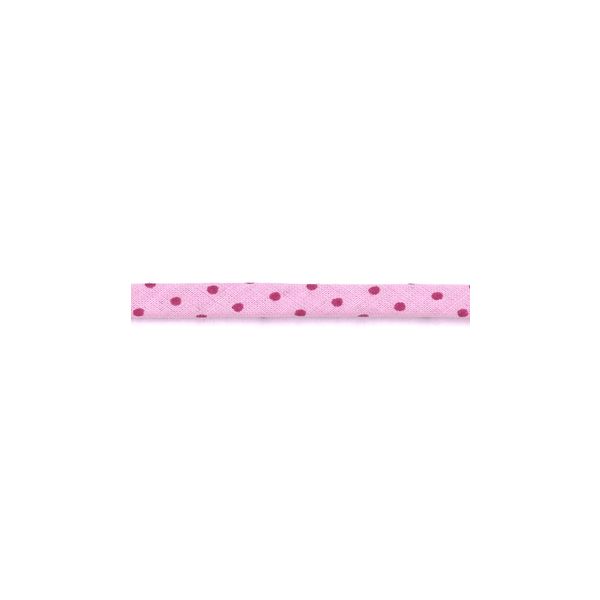 Frou-Frou Cordon Spaghetti 7mm tissu Pois Rose 4091-7-405 petite image