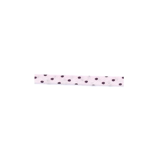 Frou-Frou Cordon Spaghetti 7mm tissu Pois Rose clair 4091-7-406 petite image