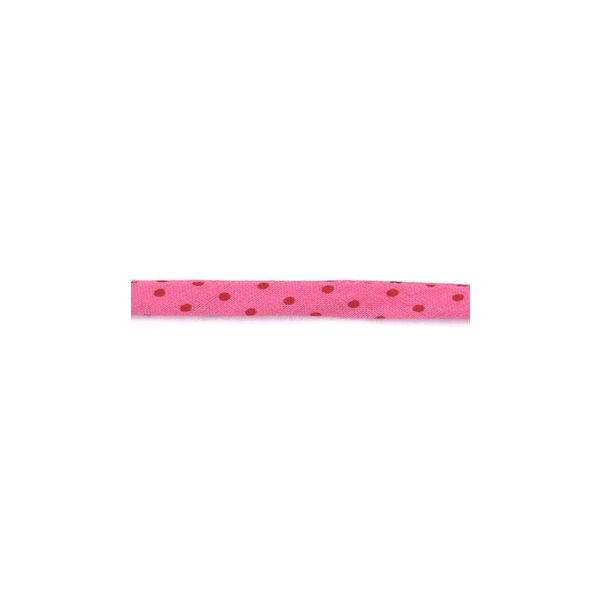 Frou-Frou Cordon Spaghetti 7mm tissu Pois Fushia 4091-7-408 petite image