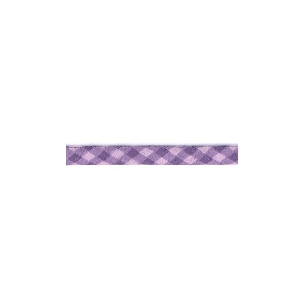 Frou-Frou Cordon Spaghetti 7mm tissu Vichy Violet clair 4091-7-505 petite image