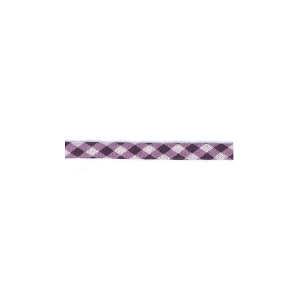 Frou-Frou Cordon Spaghetti 7mm tissu Vichy Violet foncé 4091-7-506 petite image
