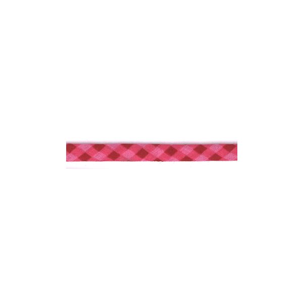 Frou-Frou Cordon Spaghetti 7mm tissu Vichy Rouge 4091-7-508 petite image