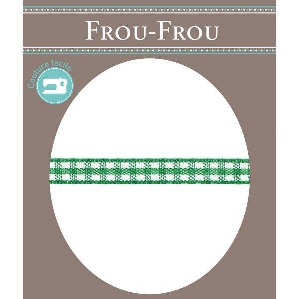 Ruban Tissé Frou-Frou 6mm Vichy Vert Emeraude 4125-6-17 image
