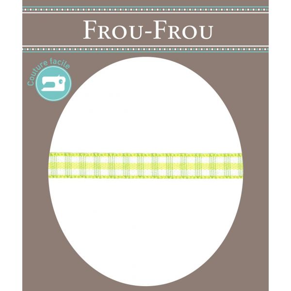 Ruban Tissé Frou-Frou 6mm Vichy Vert Aniss 4125-6-20 image