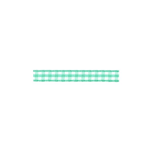 Ruban Tissé Frou-Frou 6mm Vichy Bleu lagon 4125-6-25 petite image