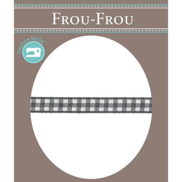 Ruban Tissé Frou-Frou 6mm Vichy Gris foncé 4125-6-40 image